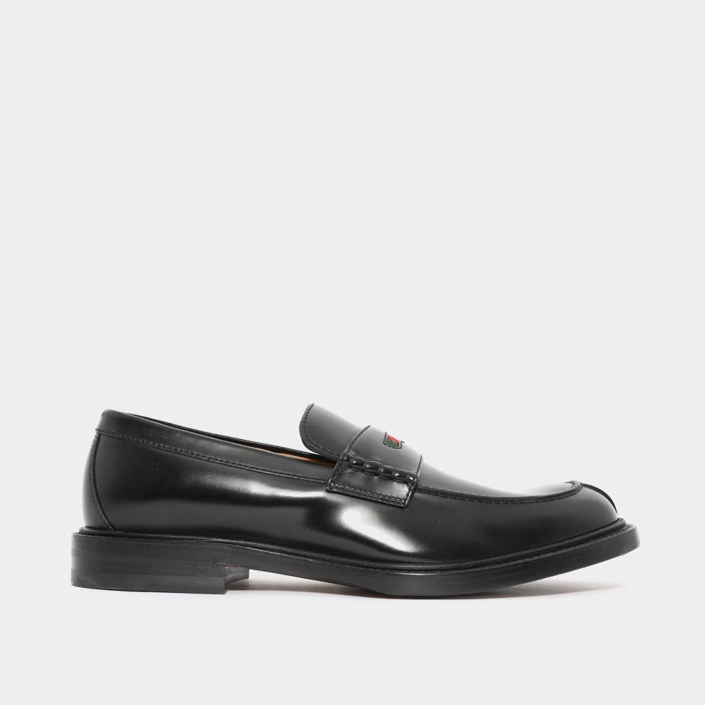 GUCCI Web Detail Leather Men's Loafers 838136 AAEYD 1060