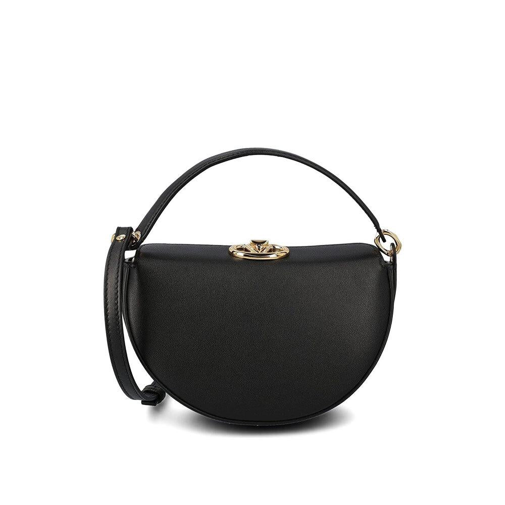 VALENTINO V Logo Leather Crossbody Tote Bag Black