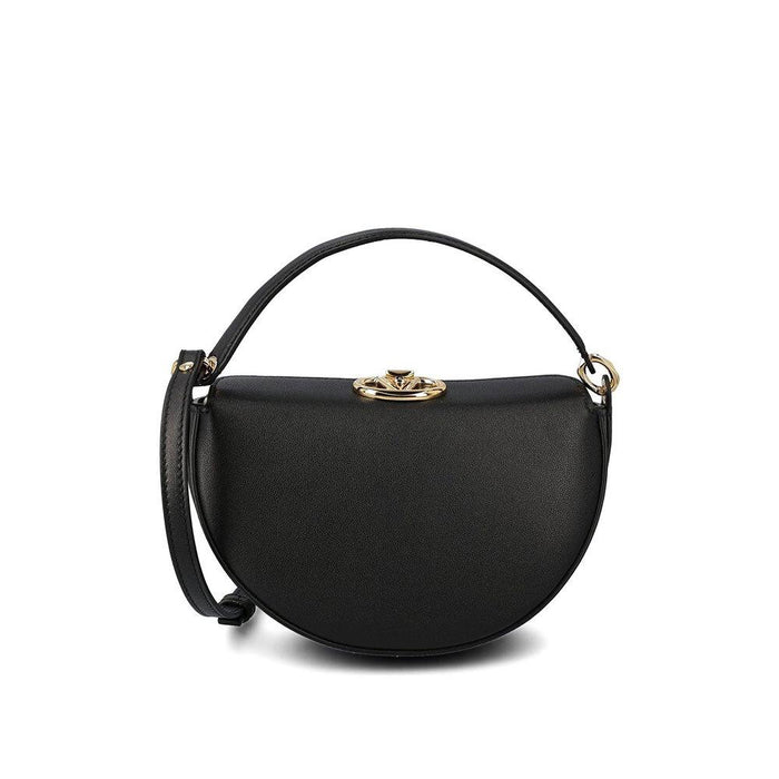 VALENTINO V Logo Leather Crossbody Tote Bag Black