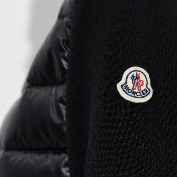 Moncler Women’s Knit-Sleeve Puffer Jacket Black