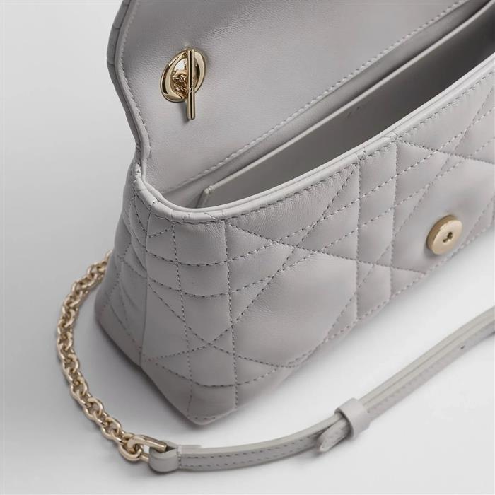 DIOR My Tender Dior Top Handle Bag Mini Shoulder Bag Gray Leather