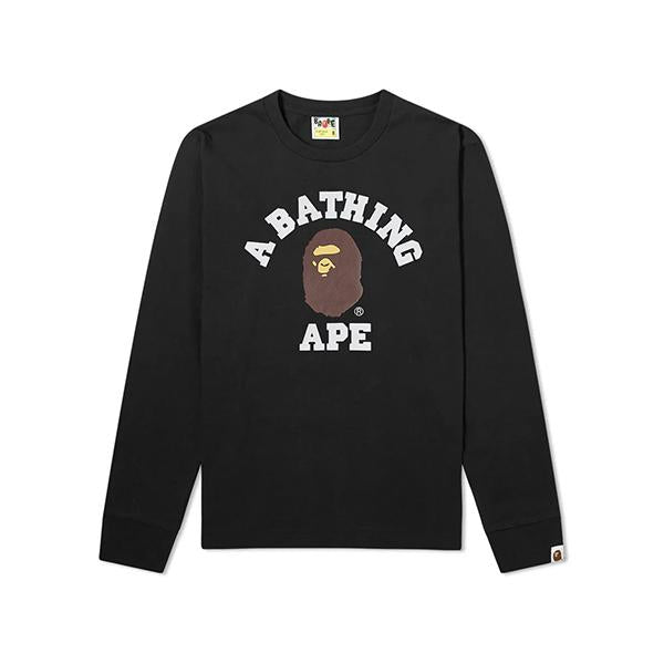 BAPE College Logo Long Sleeve T-Shirt Black 001 LTM 301011M