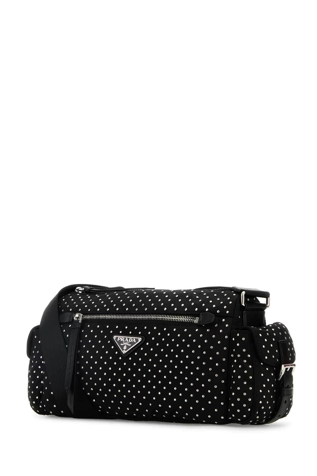 PRADA Black Leather Shoulder Bag