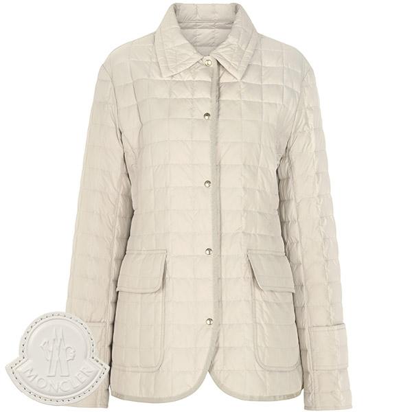 Moncler White Ivory Epinal Square Quilted Goose Down Jacket 1A00058 54AQE 051