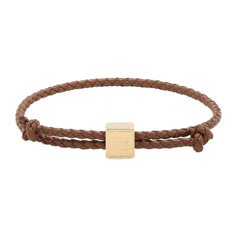 Miu Miu Logo Leather Women’s Bracelet