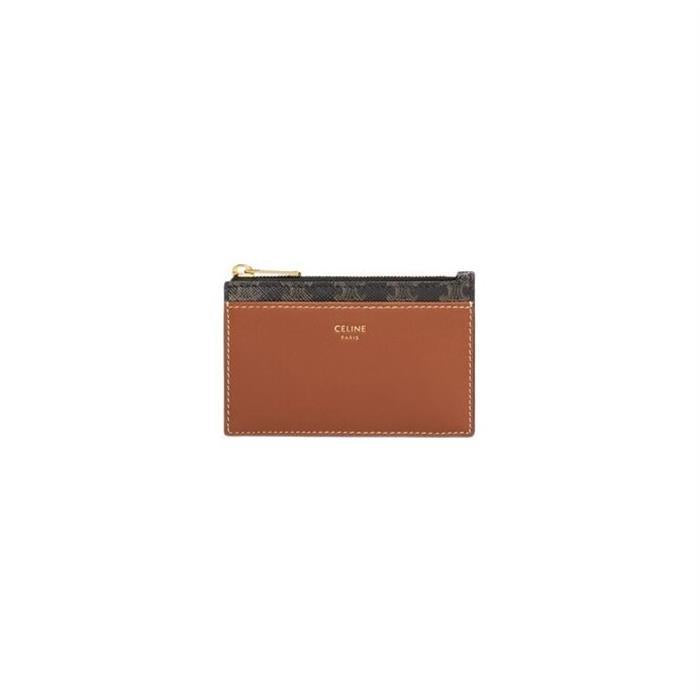 CELINE Triomphe Leather Card Holder Wallet 10F992BZ9