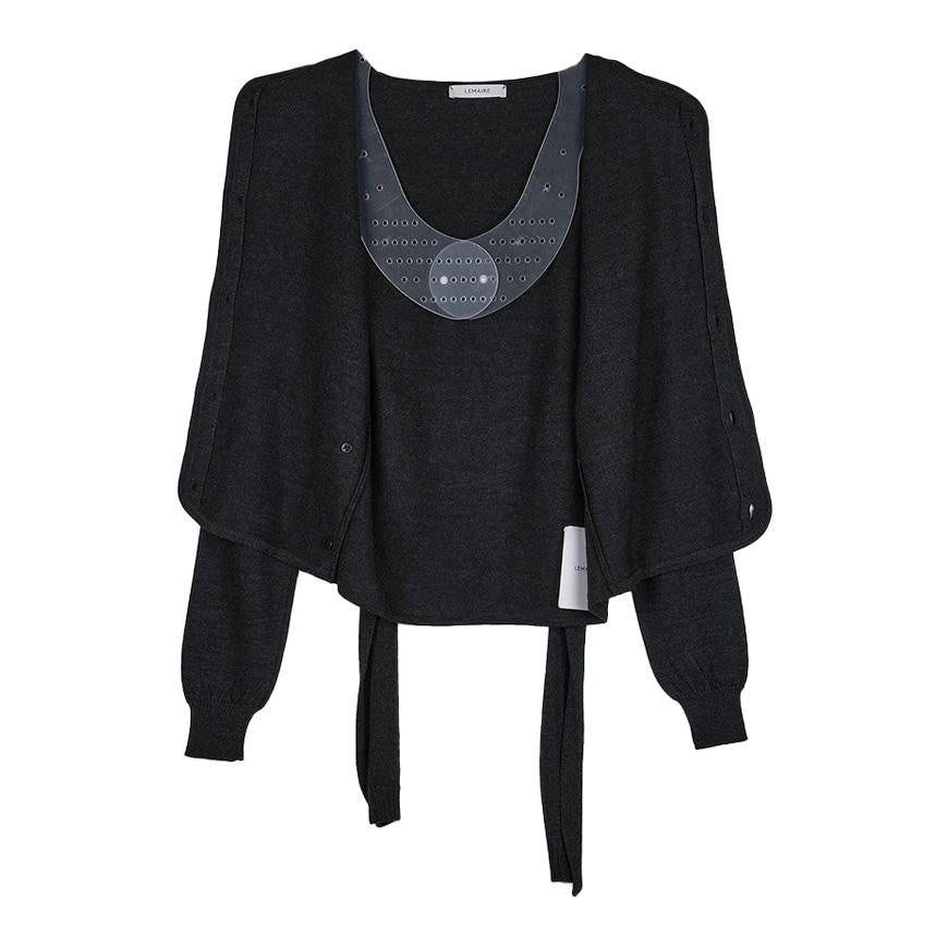 Lemaire Women’s Twist Scarf Cardigan Black Knit