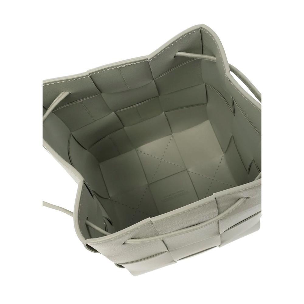 Bottega Veneta Cassette Intrecciato Leather Shoulder Bag Gray