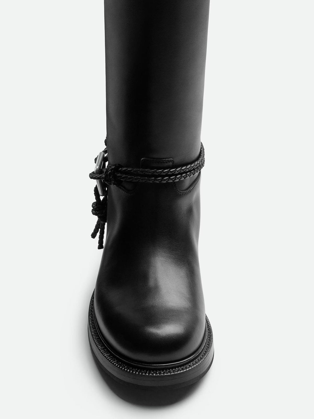 Bottega Veneta Black Leather Long Boots