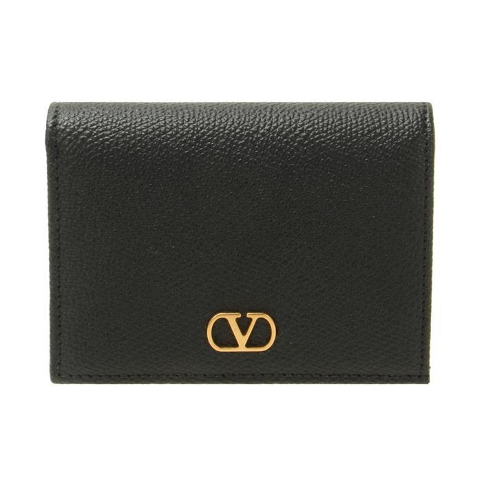 VALENTINO VLogo Signature Leather Bifold Wallet Black 7W2P0AJ3 SNP 0NO