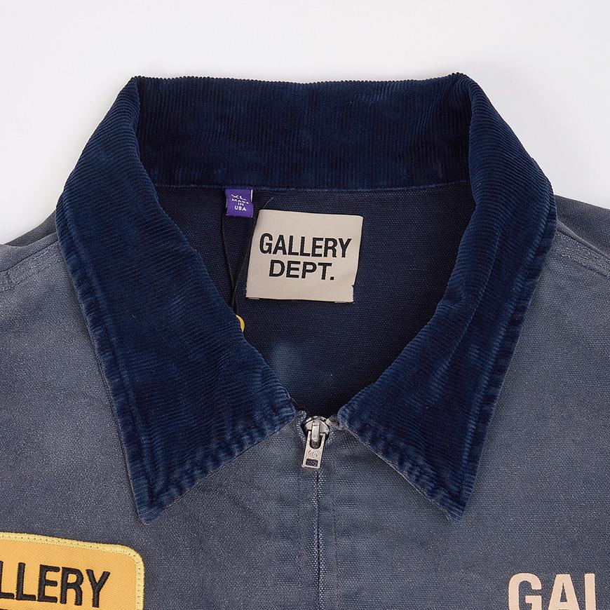 GALLERY DEPT. Navy Logo Patch Mechanic Jacket for Men MJKT 20044 NAVY
