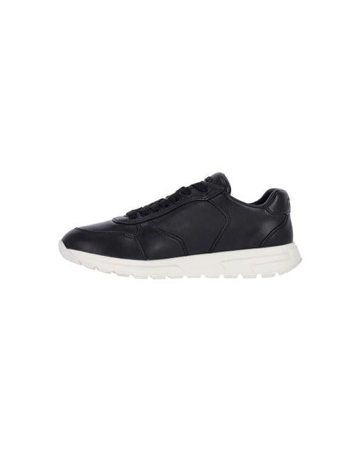 PRADA Black Leather Low-Top Sneakers 1E021O F035038