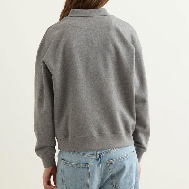 Maison Kitsune Baby Fox Half Zip Sweatshirt Medium Grey Mela PW00308 KM0341 H131