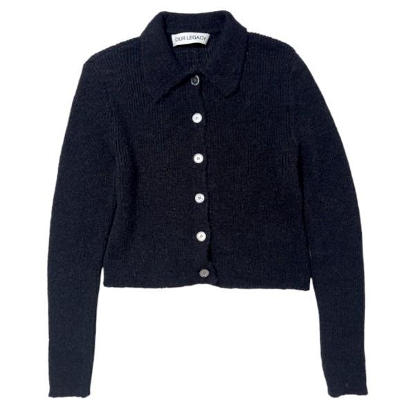 OUR LEGACY Black Fuzzy Alpaca Knit Cardigan