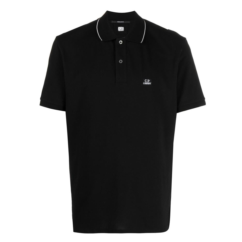 CP Company Logo Line Polo Shirt Black Men