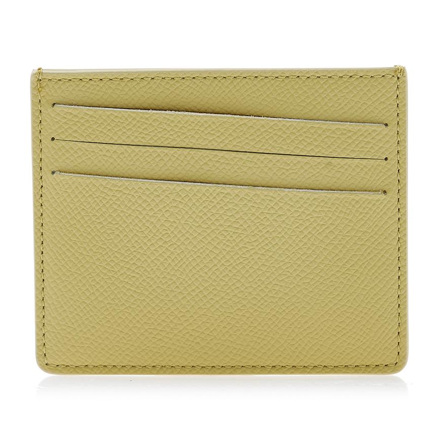 Maison Margiela Unisex Stitch Logo Leather Card Holder Brown