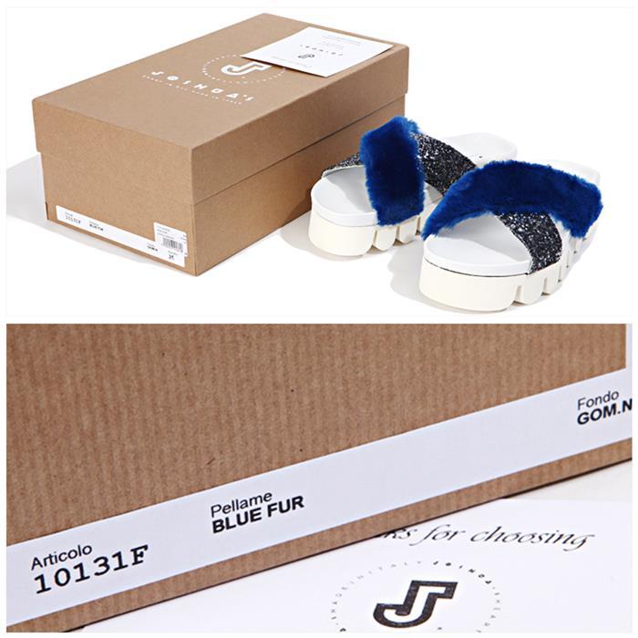joshua sanders Blue Faux Fur Sandals