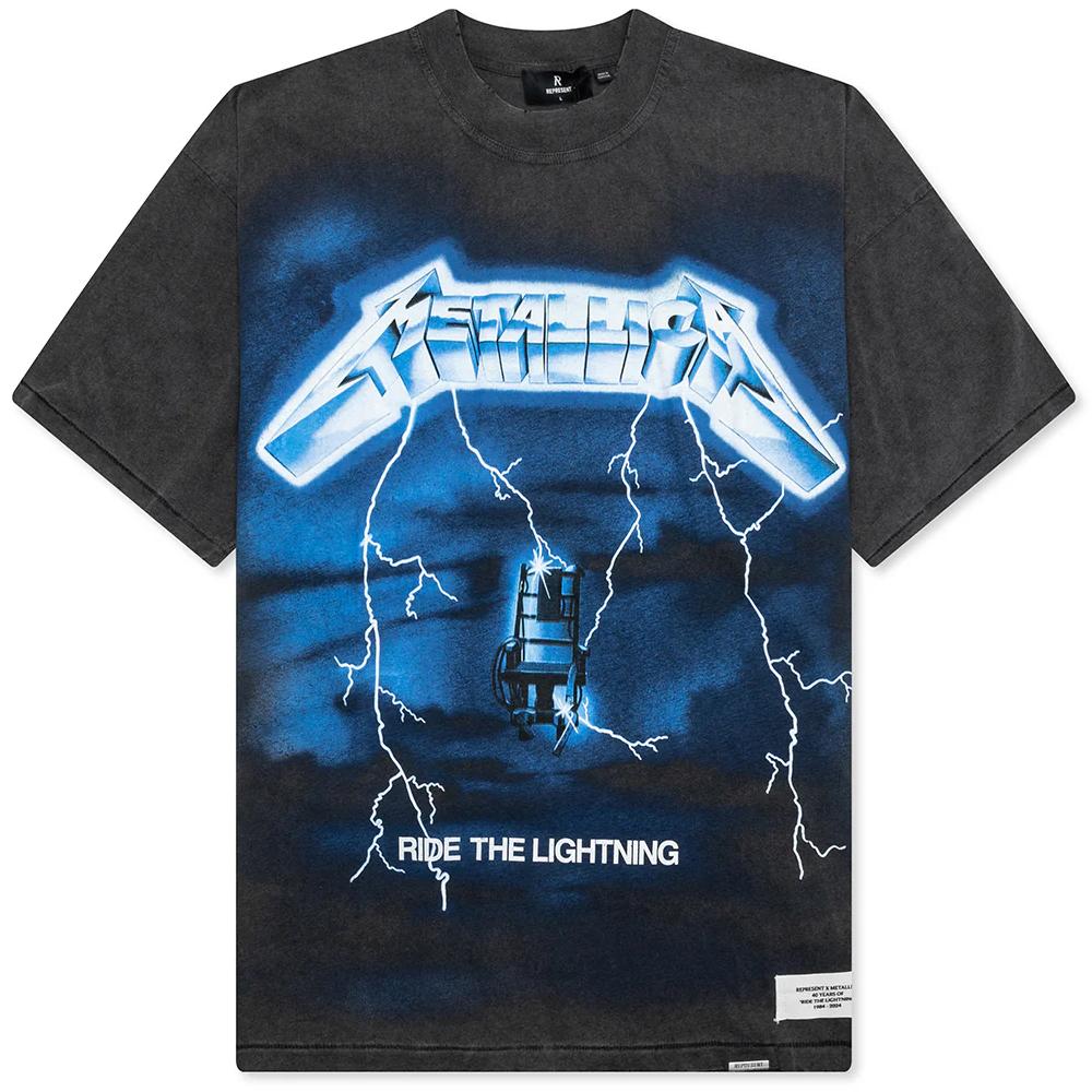 REPRESENT Vintage Gray Metallica Ride the Lightning T-Shirt MLM4356 20