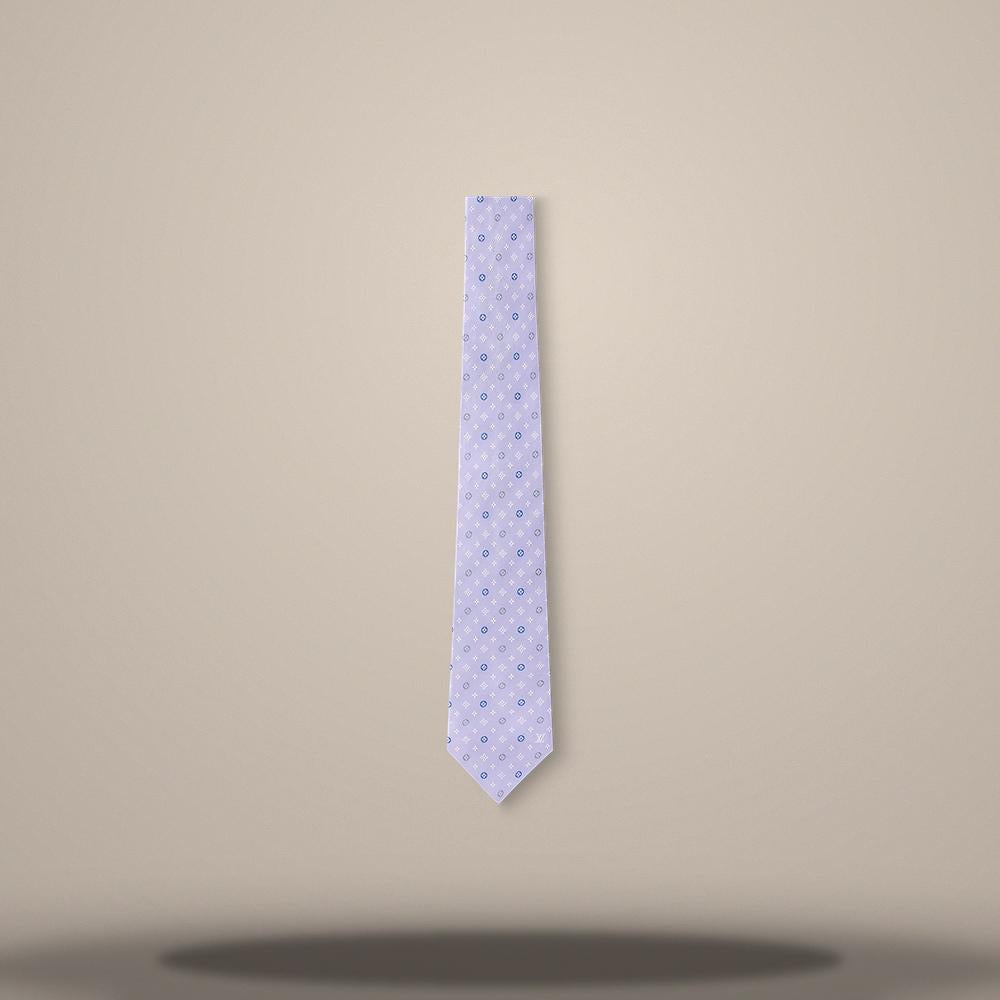 Louis Vuitton Monogram Flower Silk Tie Lilac M98098