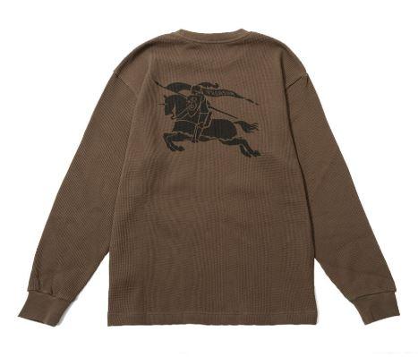 BURBERRY Back Logo Waffle Knit Crewneck Sweater Men’s