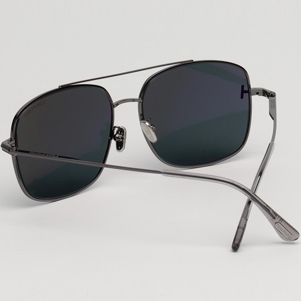 TOM FORD Metal Double Bridge Oversized Aviator Sunglasses Asian Fit TF1144K 08A