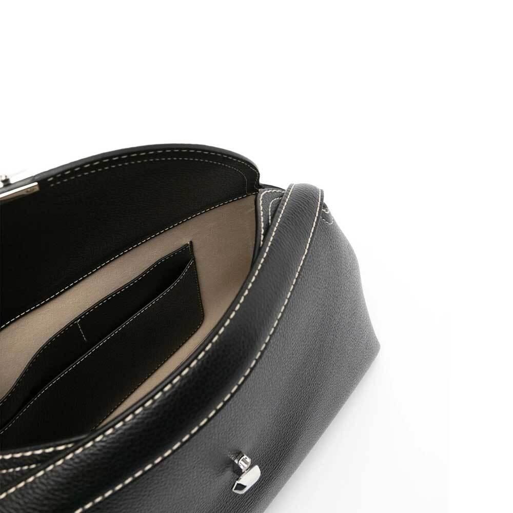 Toteme Tirak Leather Shoulder Bag Black Women 234 WLGBG427 LE0030