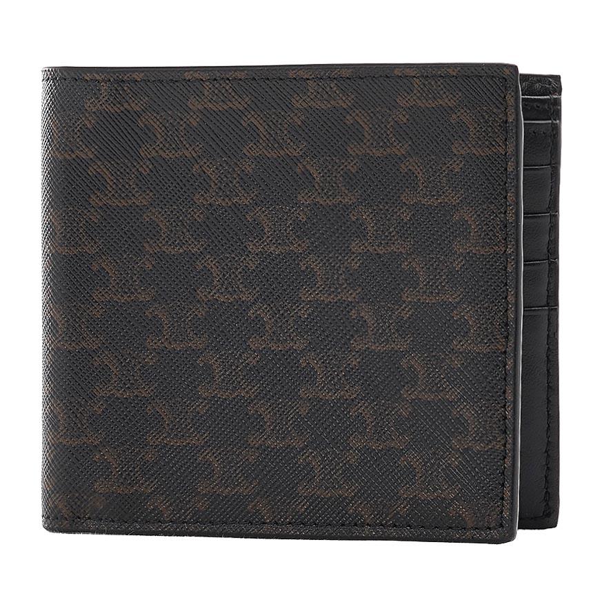 CELINE Triomphe Canvas Bifold Wallet for Men Black