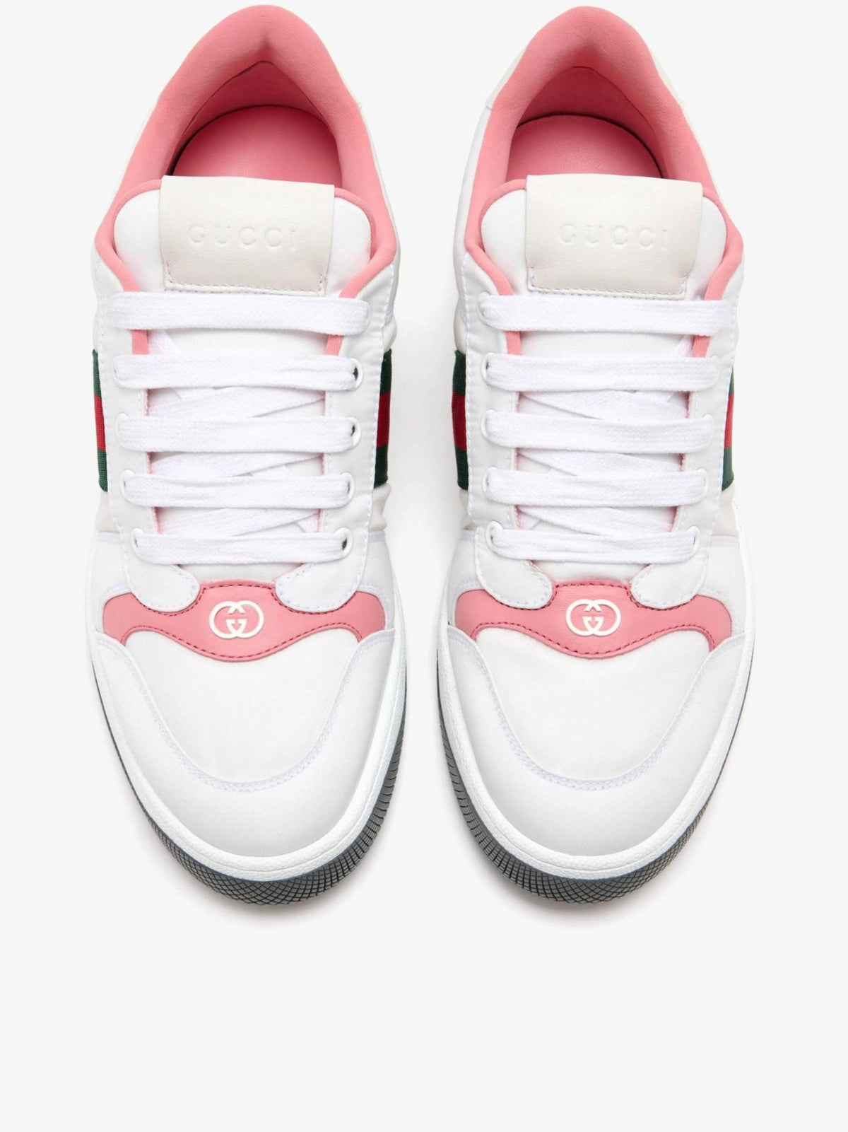 GUCCI White Leather Low-Top Sneakers