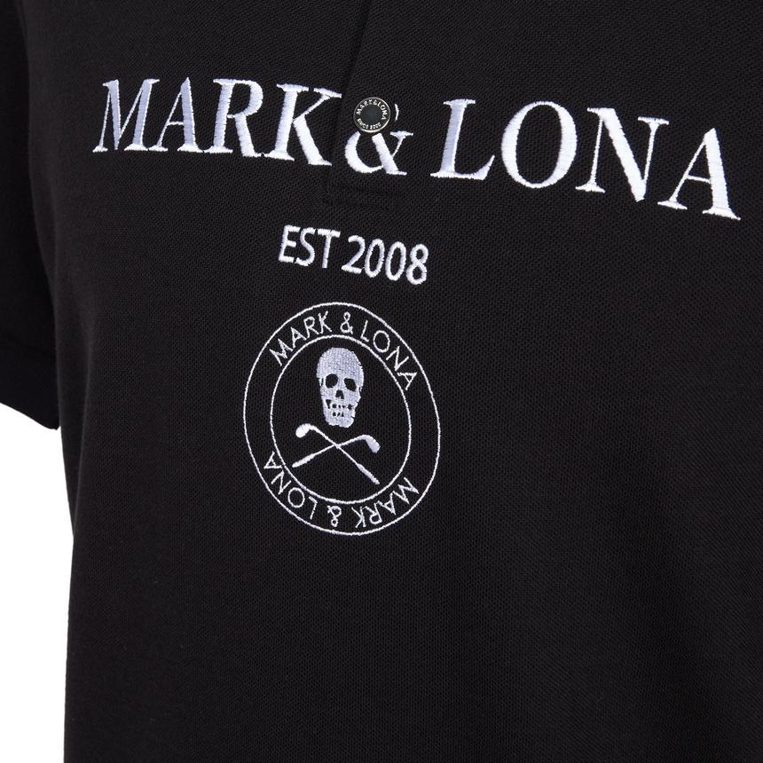 MARK&LONA Black Golf Polo Short Sleeve T-Shirt for Men
