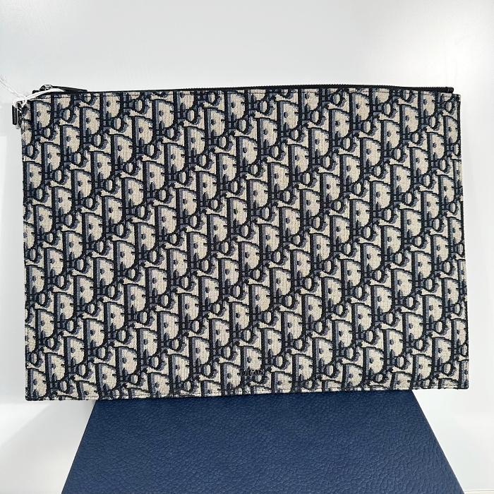 DIOR A4 Beige/Black Men's Clutch Pouch 2ESCA339YSE H05E