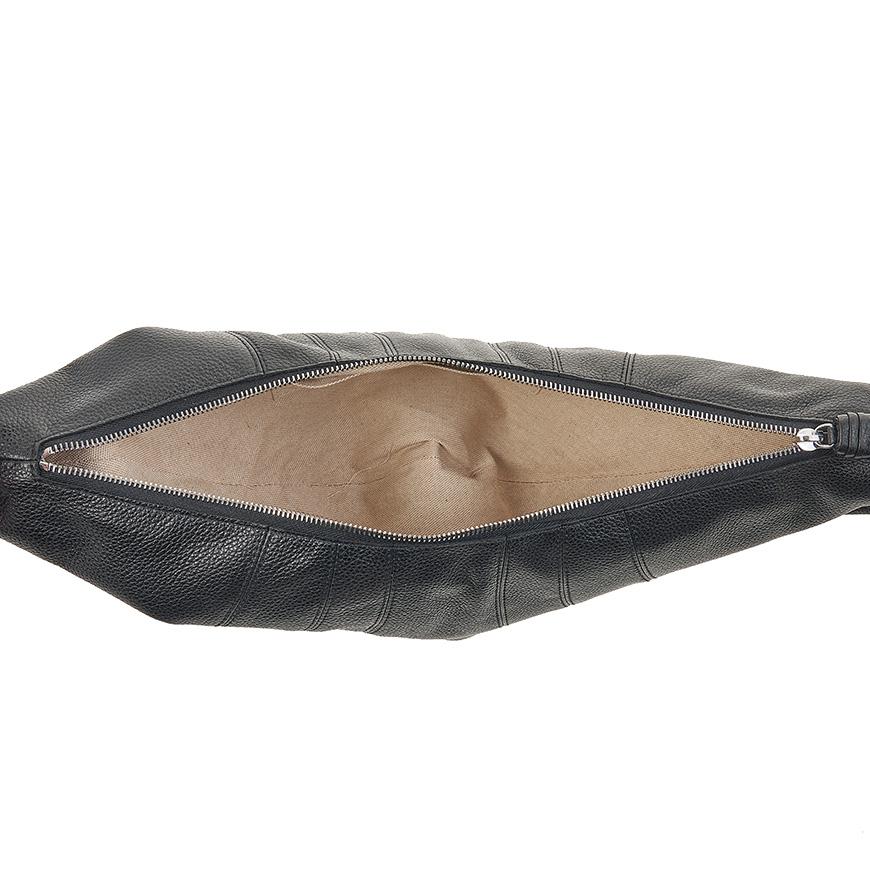 Lemaire Unisex Medium Croissant Shoulder Bag Black Leather Crossbody