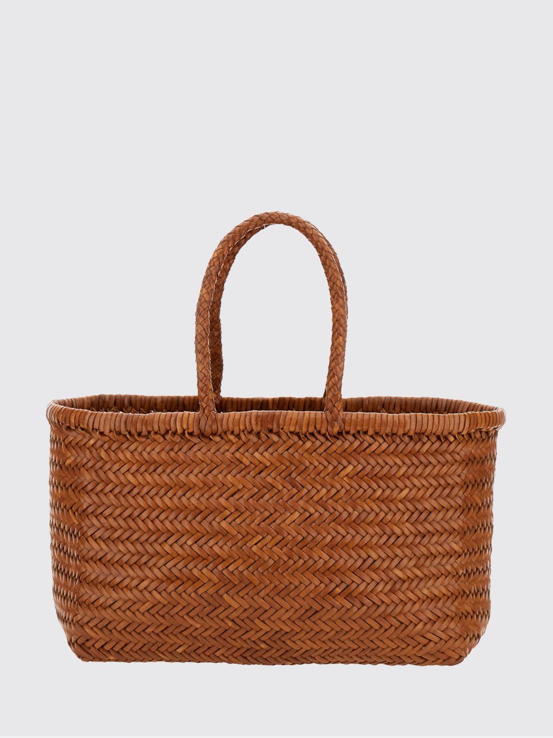 Dragon Diffusion Tan Woven Leather Tote Bag