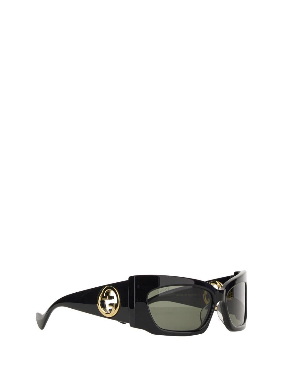 GUCCI Black Acetate Square Sunglasses