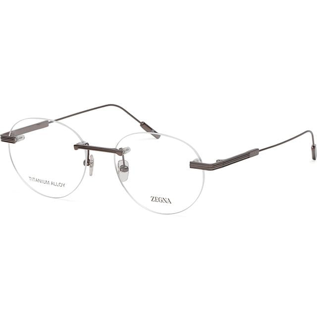 Zegna Titanium Rimless Round Eyeglass Frame Unisex Lightweight EZ5263 H 008