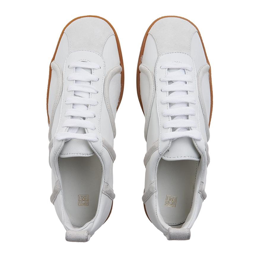 Toteme Women’s Leather Low-Top Sneakers White