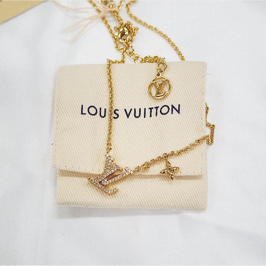 Louis Vuitton Gold-Tone LV Iconic Pendant Necklace for Women