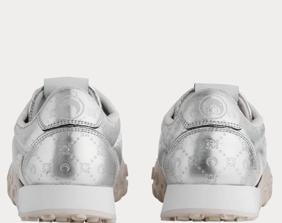 Marine Serre Moonwalk Low-Top Sneakers Silver MRSM241 PSSN 024SV