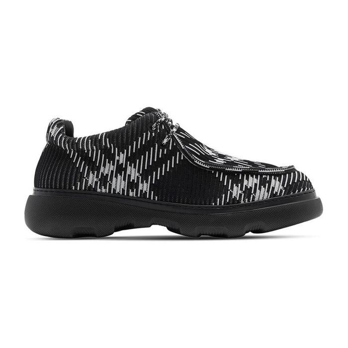 BURBERRY Check Woven Creeper Shoes Black Low-Top Sneakers