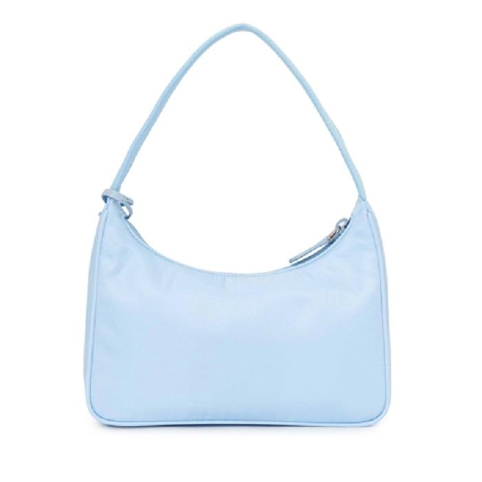 PRADA Re-Nylon Hobo Bag Sky Blue Shoulder Bag