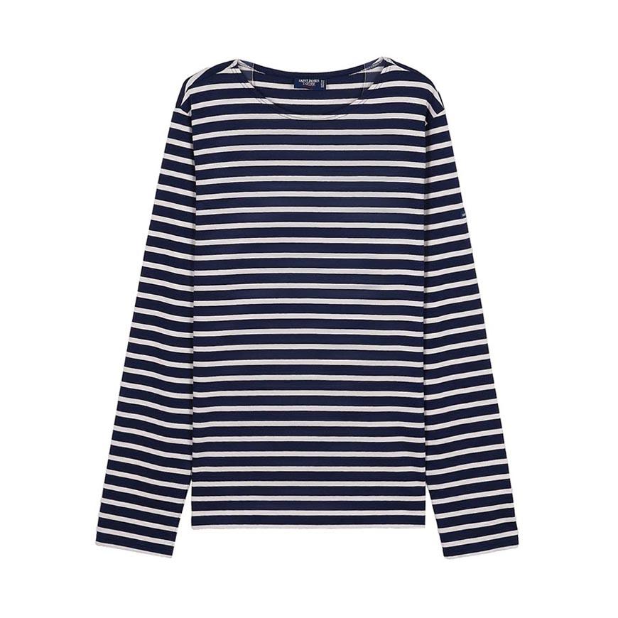 Saint James Striped Minquiers Modern Marine Ecru Unisex T-Shirt
