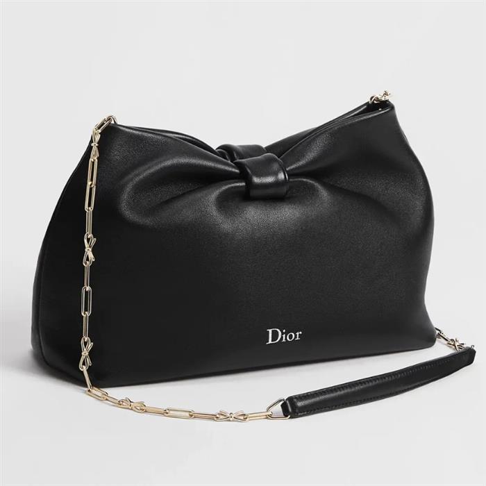 DIOR Bow Small Shoulder Bag Black Leather