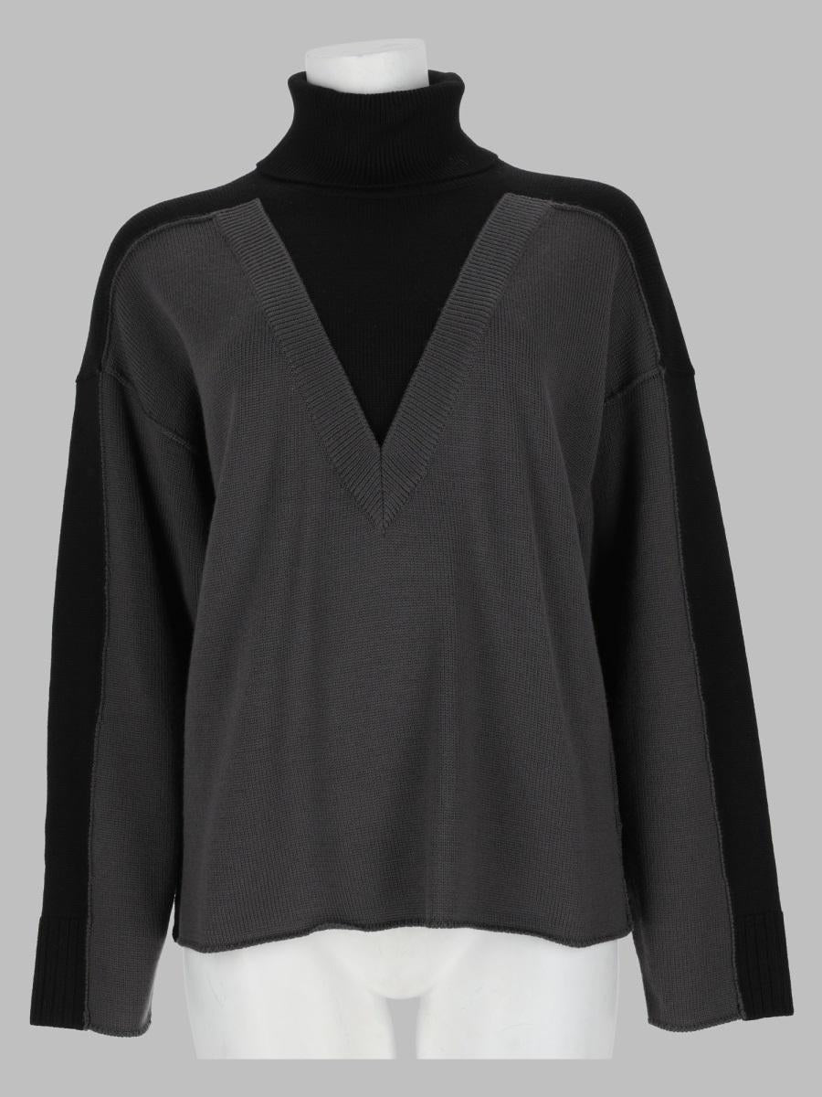 Maison Margiela Wool Turtleneck Knit Sweater Black