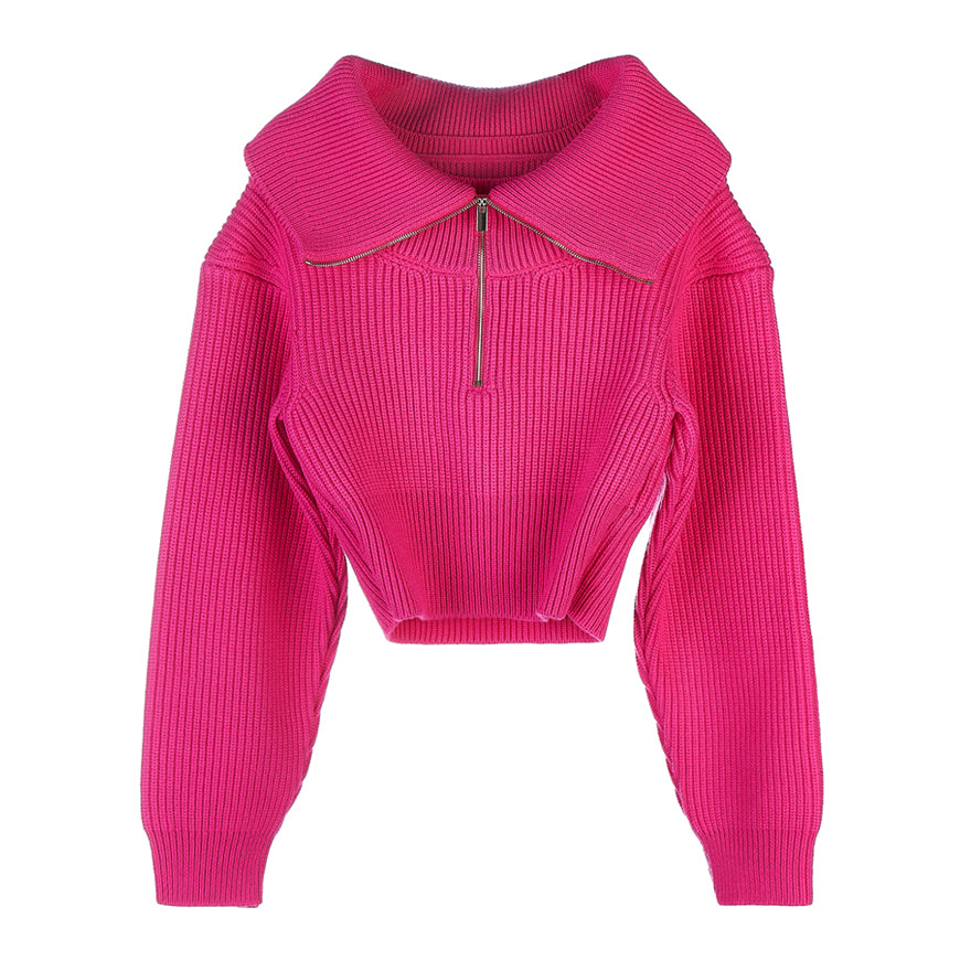 JACQUEMUS Women's Half-Zip Knit Sweater 213KN501 2086 430 1
