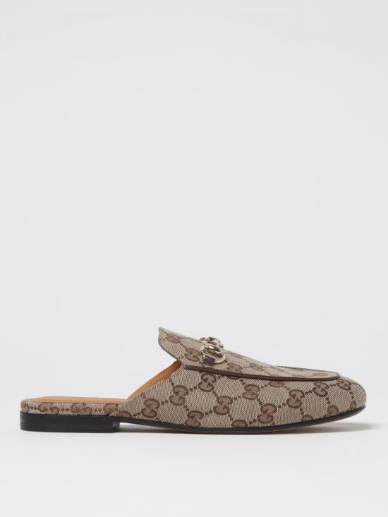 GUCCI Princetown Leather Slippers Beige Women’s Slides