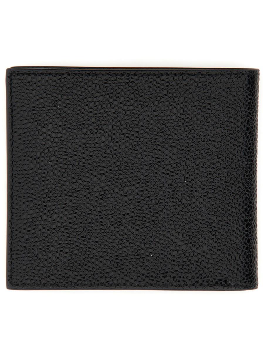 THOM BROWNE Black Leather Bifold Wallet