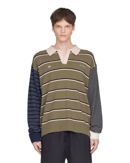 SONG FOR THE MUTE Olive Knit Polo Shirt
