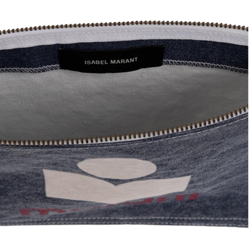 Isabel Marant Blue Leather NETTIA Clutch Bag