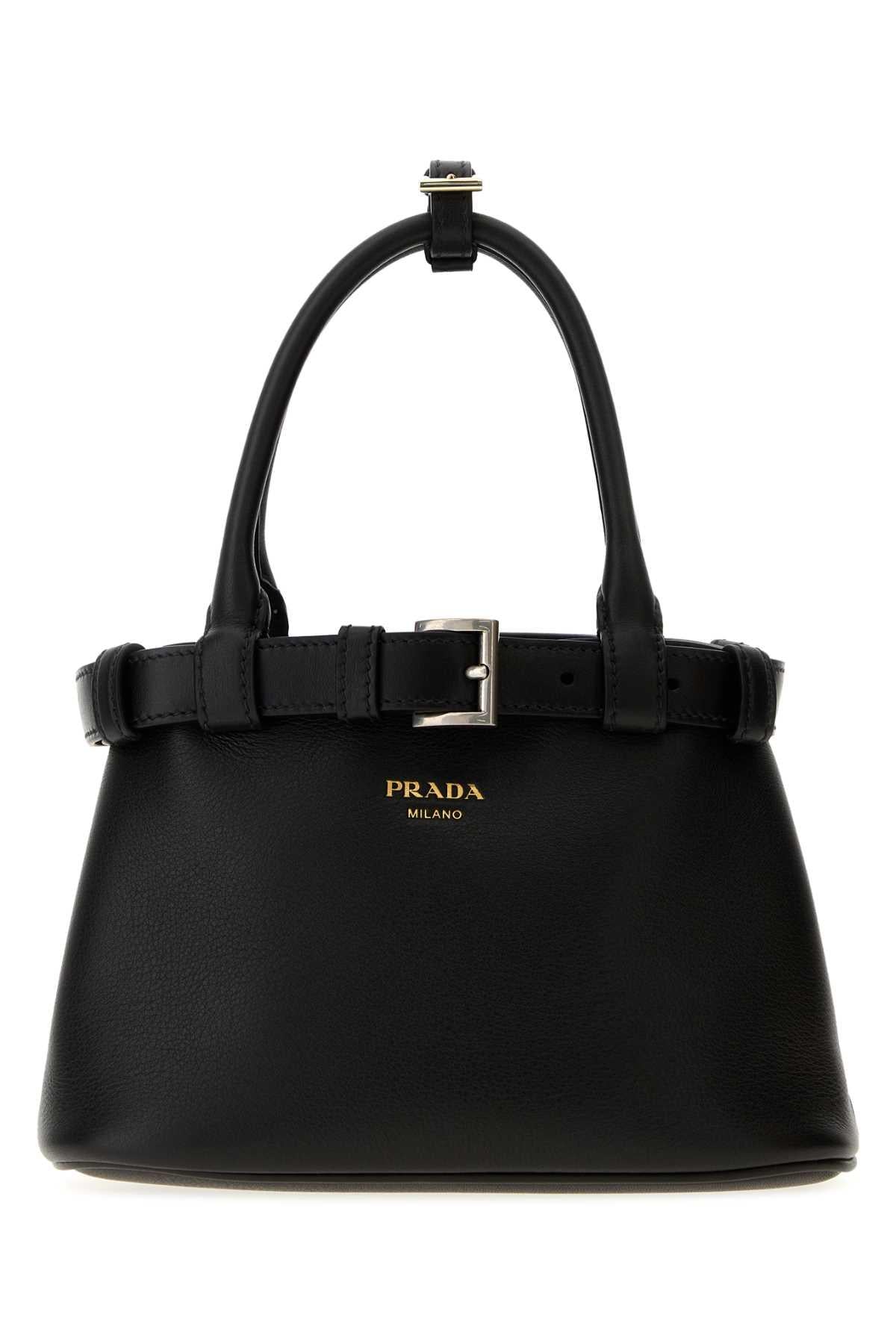 PRADA Black Leather Tote Bag