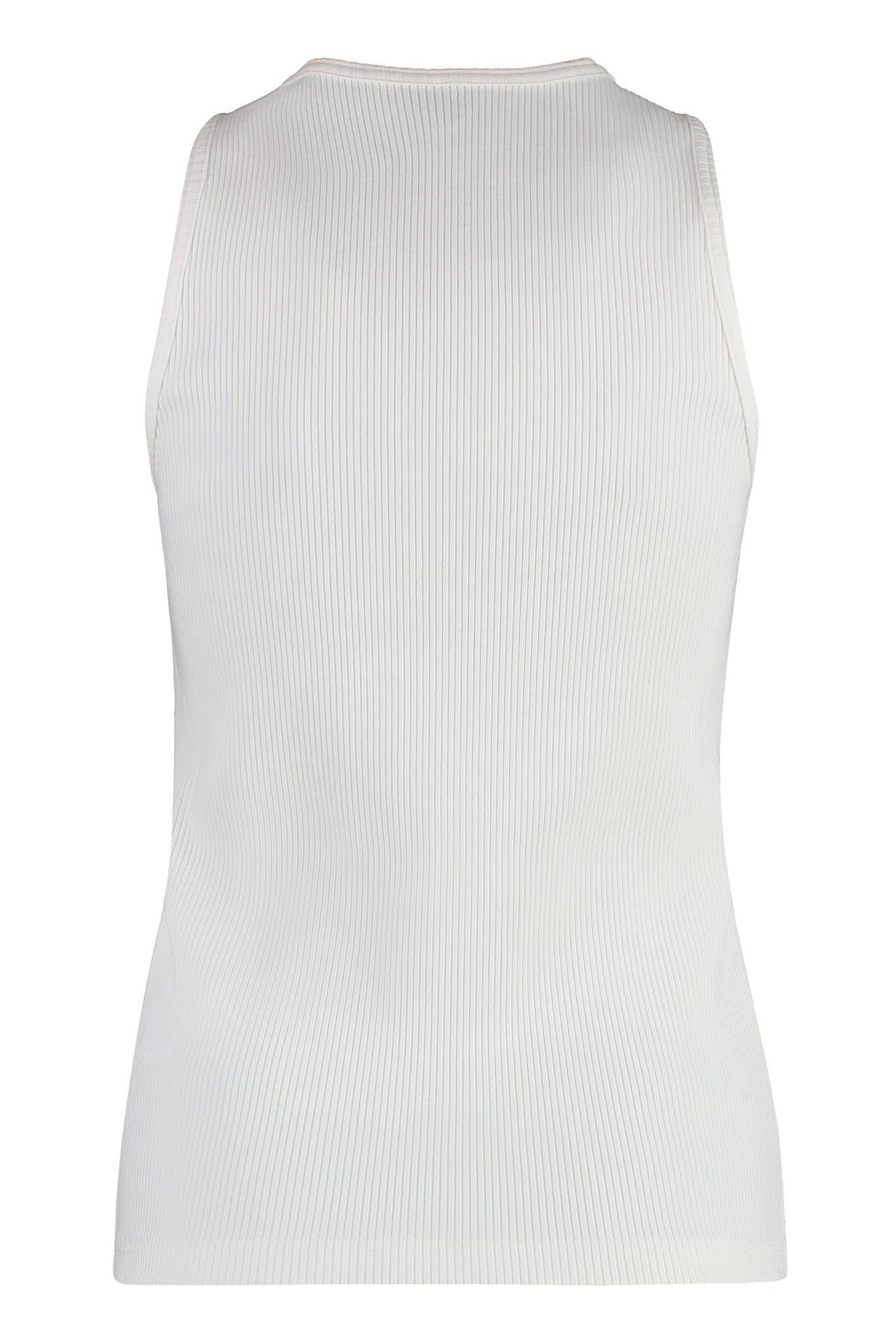 Bottega Veneta White Ribbed Tank Top Sleeveless Shirt