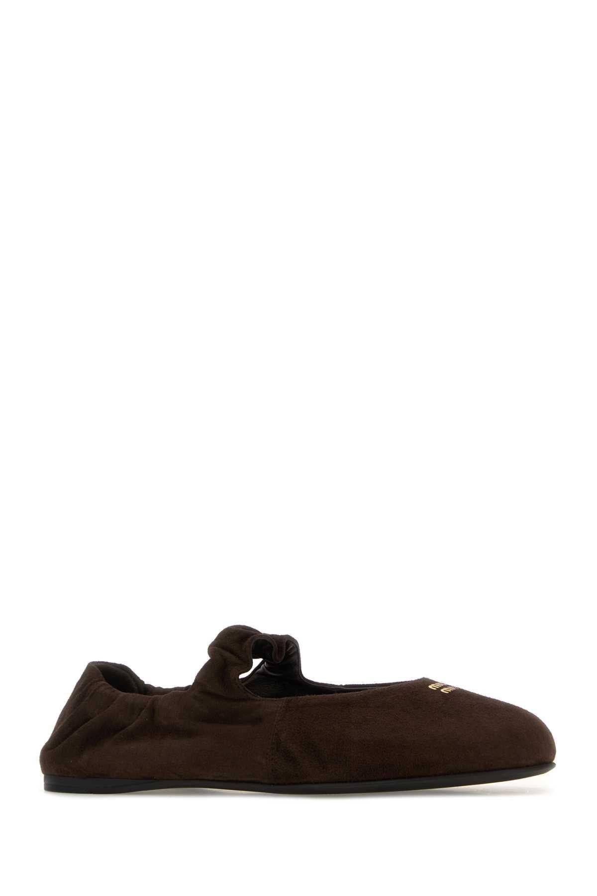 Miu Miu Black Leather Flat Shoes